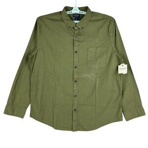 Arizona Jean Co Men's Green Button-Down Long-Sleeve Shirt Size XXL Chest Pocket